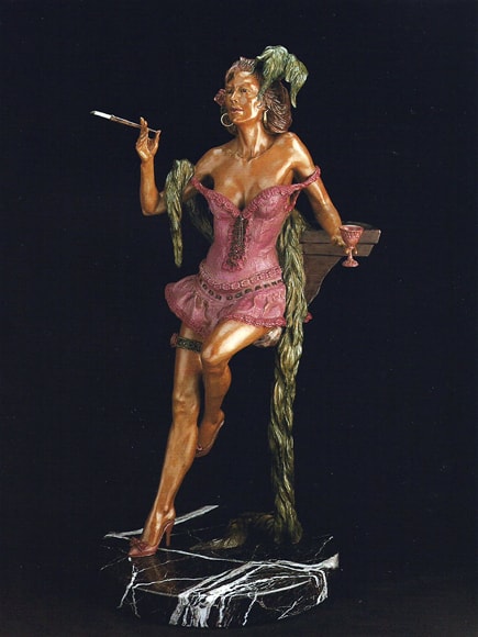 Calico Queen bronze sculpture